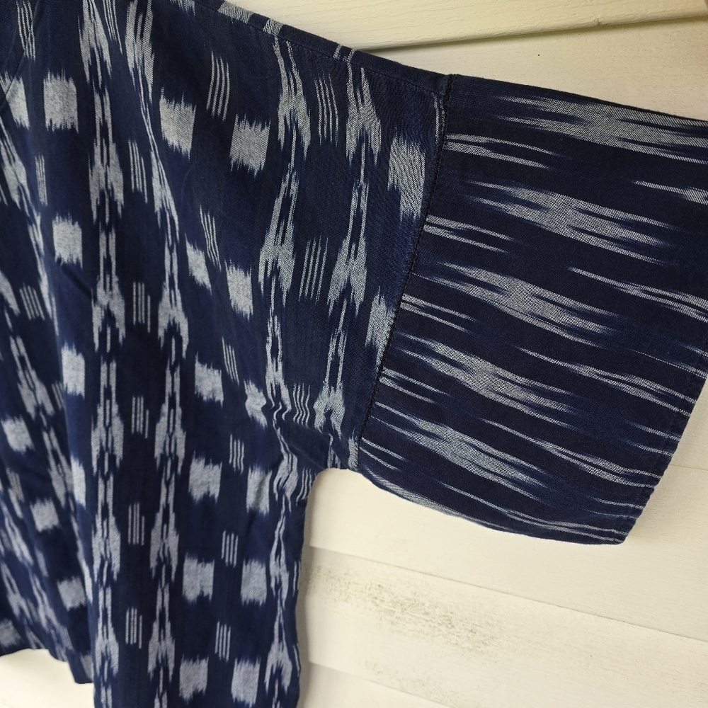 Navy Blue Patterned Women's Top - Picture 4 of 7